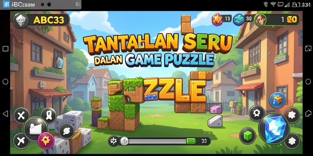 Screenshot gameplay seru dari ABC33 dengan tantangan Puzzle.