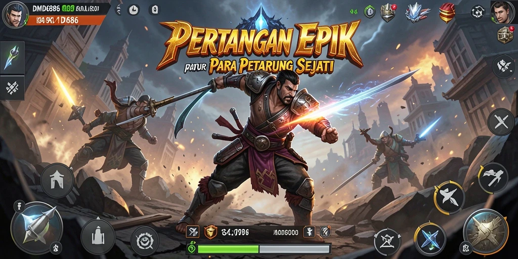 Gameplay DMD686 dengan aksi pertarungan yang dinamis dan seru.